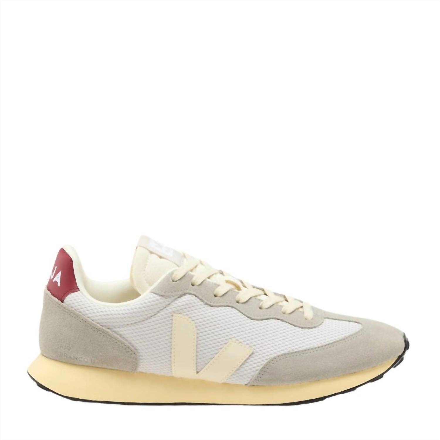 New Veja Men's Rio Branco 2 Retro Trainer Shoes In Grey / Marsala